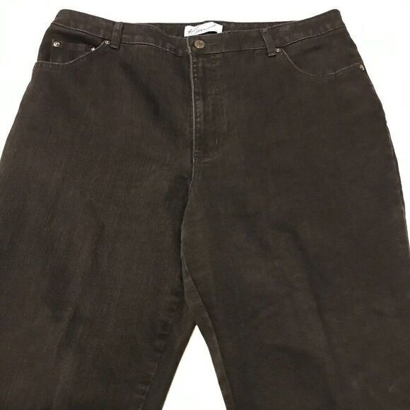 Kim Rogers wide leg black jeans size 16 short - Picture 2 of 4
